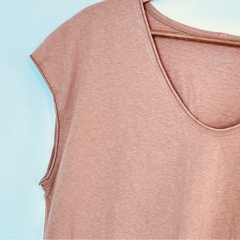 Everlane Boxy Vneck Shirt Size Large Hemp Organic Cotton Essential Basic Tee B54 - Picture 7 of 13